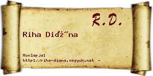 Riha Diána névjegykártya
